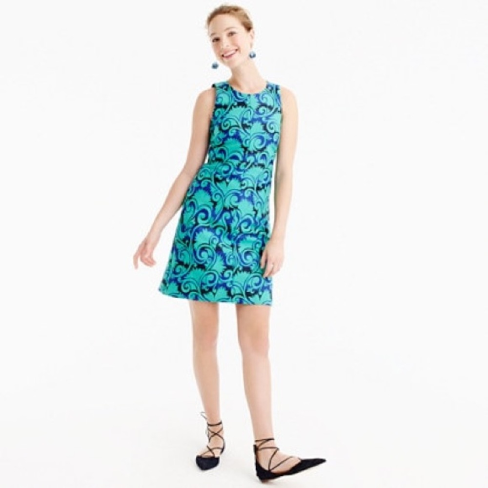 J Crew Vineyard Jacguard Brocade Dress